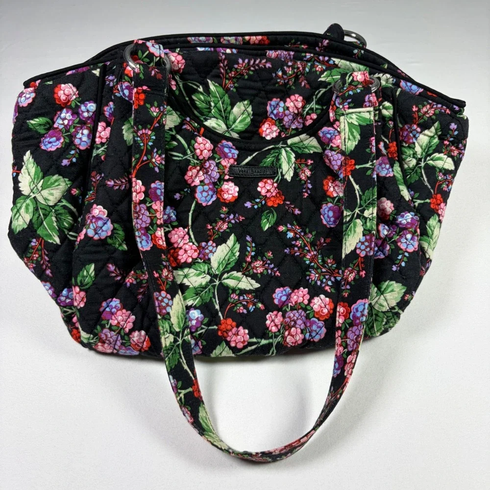Vera Bradley Glenna Satchel Berry Burst Floral Quilted Shoulder Bag Cottagecore